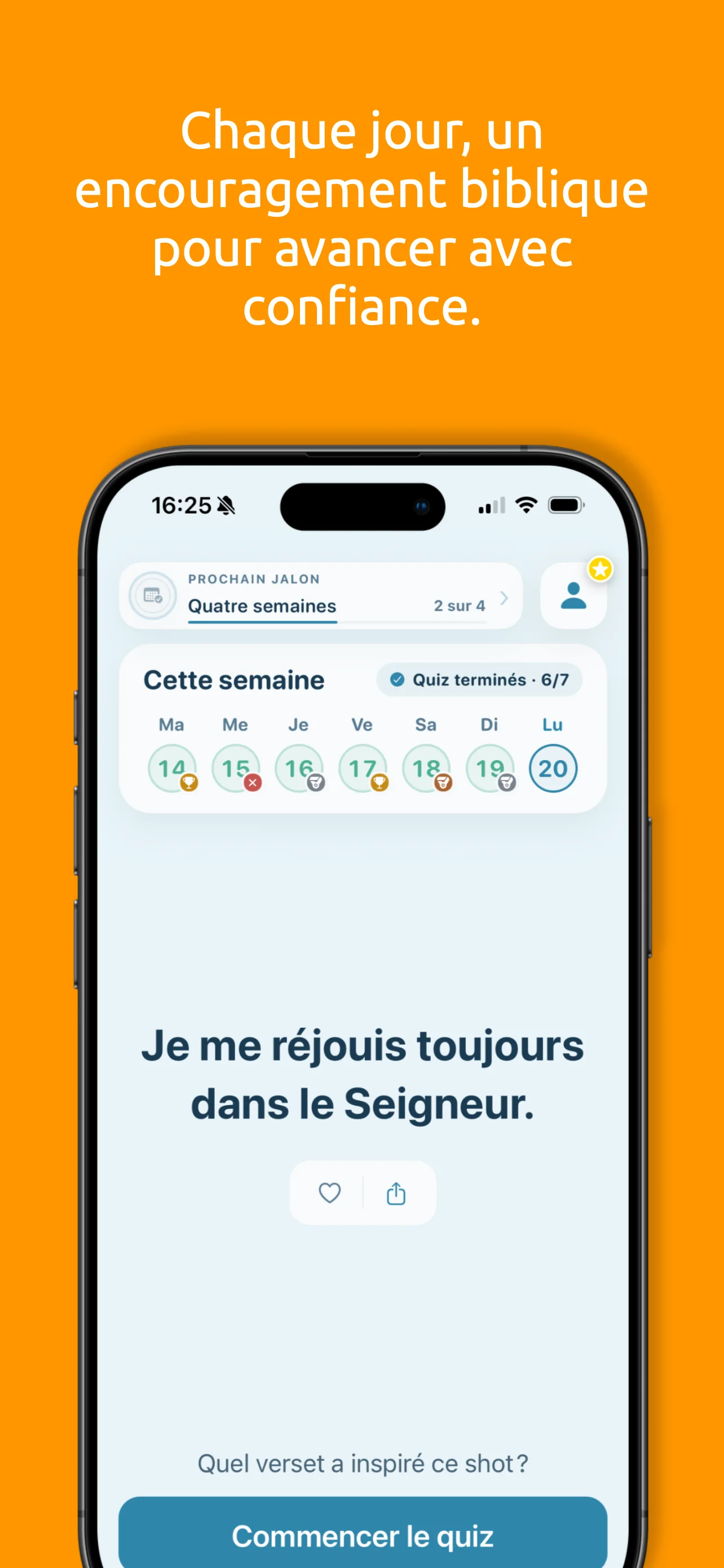 Le shot biblique du jour dans l’application BibleShot