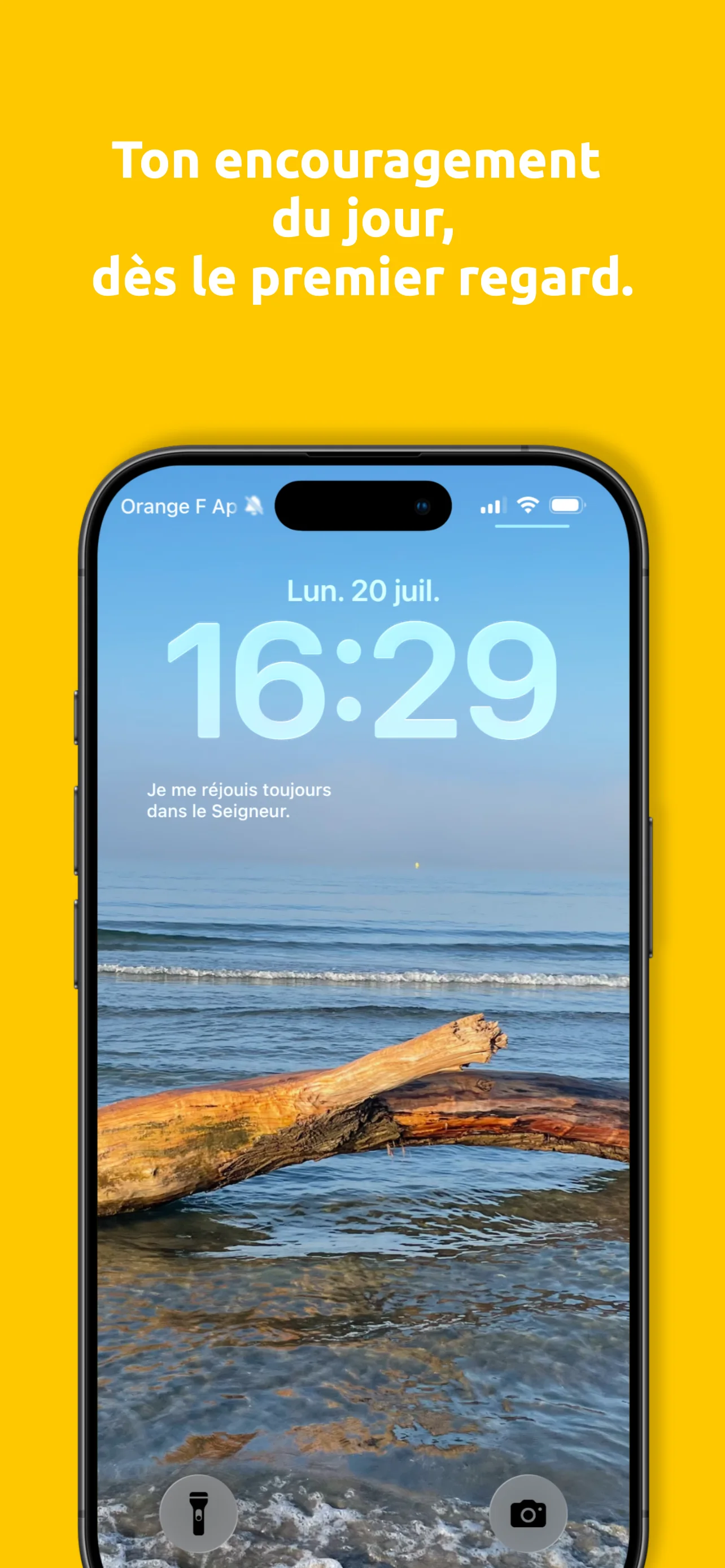 Widget BibleShot sur l’écran de verrouillage d’un iPhone